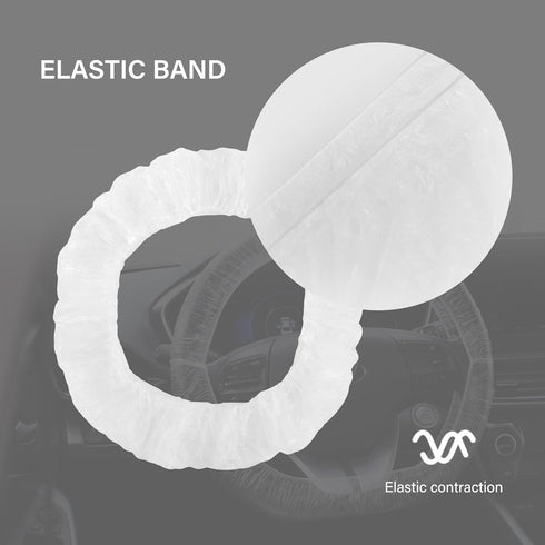 100PCS Disposable Steering Wheel Covers,Disposable Steering Wheel Protector with Elastic for Avoiding Scuffs & Scratches,Universal Car Steering Wh...