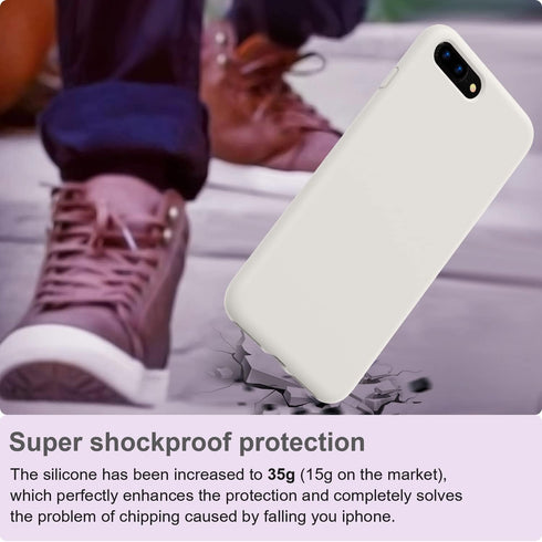 Vooii Compatible with iPhone 8 Plus Case, iPhone 7 Plus Case, Soft Silicone Gel Rubber Bumper, Microfiber Lining Hard Shell Shockproof Full Body P...