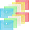 GoodSing Plastic Envelopes,10 Pack Clear Envelopes A6 Reusable Pouches Document File Organizer,Plastic Envelopes with Snap Closure for Money Recei...