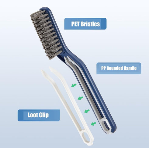 Cleaner Scrub Brush, Stiff Angled Bristles Gap Cleaning Brush, Grout Cleaner Brush for Showers, Bathtubs (Blue-2 PCS)...