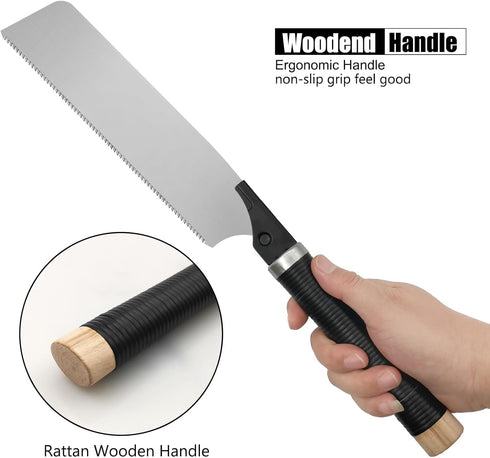 Japanese Pull Saw, 10 Inch Hand Saw with Detachable Single Edge Blade Wood Handsaw for Woodworking Tools (17TPI)...
