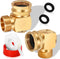 Boltigen 2PCS 90 Degree Hose Swivel Elbow, Brass Garden Hose Swivel Adapter Fitting, 3/4 GHT Garden hose Extension Connector, Garden Hose Kink Pro...