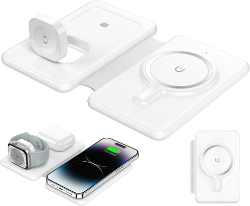 Wireless Charger for iPhone - 3 in 1 Charging Station for Apple Devices, Travel Magnetic Charger pad for iPhone 15 14 13 12 pro max & AirPods 3/2/...