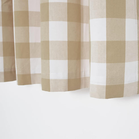 Buffalo Check Curtains 54 inches Long Basement Beige and White Gingham Plaid Kitchen Window Curtain Panels Living Room Checker Drapes Bedroom Grom...