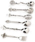 Fdit 6Pcs/Set Vintage Carved Coffee Spoon Teaspoon Retro Zinc Alloy Dessert Coffee Tableware Spoons Cutlery Kitchen(Silver)...