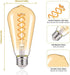BORT Vintage LED Edison Bulbs, ST58/ST19, Warm White 2500K, 4.5W Antique LED Filament Light Bulbs, Dimmable, 40W Equivalent, 400LM, E26 Standard B...