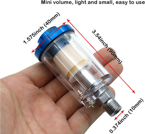 beduan Water Oil Separator Filter, 1/4" NPT Male and Female Thread Spray Gun Filters Air Line Compressor Fitting ?Pack of 2?...