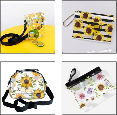 | 12"×54" Hives Bees Honey TPU Vinyl Cute Style Waterproof Transparent Vinyl Fabric for Handbags, Wallets, Quilting...