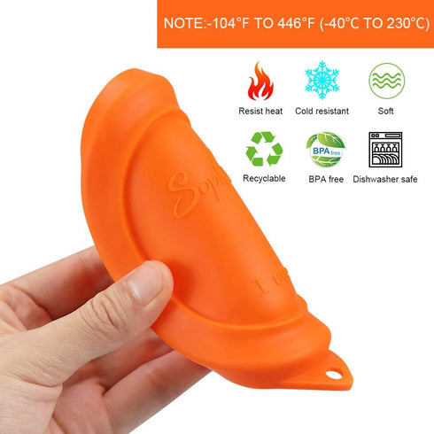 Sophico 1 Cup Round Silicone Storage Cover Lids Replacement for Anchor Hocking and Pyrex 7202-PC Glass Bowls (Container not Included) (Orange - Re...