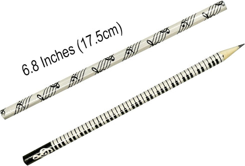24PCS Music Pencils Musical Notes Pencil Piano Wooden Pencils Stripe HB Pencils with Musical Instruments Patterns for School Teachers Artists Supp...
