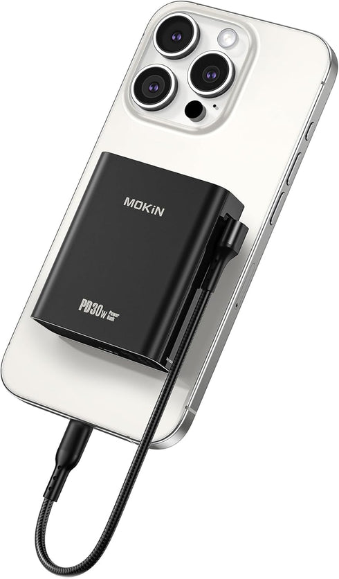 MOKiN Fast Charging 30W Portable Power Bank, 10,000mAh Battery Pack Charger, USB C PD3.0 QC4.0 with Digital Display, USB C Cable, 1 USB C, 1 USB A...