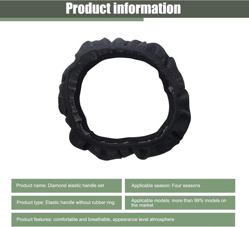 1 PC Car Steering Wheel Cover, 14.96In Waterproof Breathable Leather Vehicle Steering Wheel Anti-Slip Accessories, Universal Automotive Steering W...