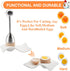 Egg Cup for Soft Boiled Eggs, Kitchenexus Egg Cups & Cracker Topper Set, 4pcs Set Ceramic Wave Egg Holder with Stainless Steel Egg Shell, Egg Stan...
