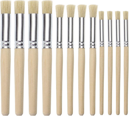 Wooden Stencil Brush Penta Angel Natural Bristle Wood Template Art Paint Brushes for Acrylic Oil Watercolor Painting on Wall Paper and Crafts Proj...