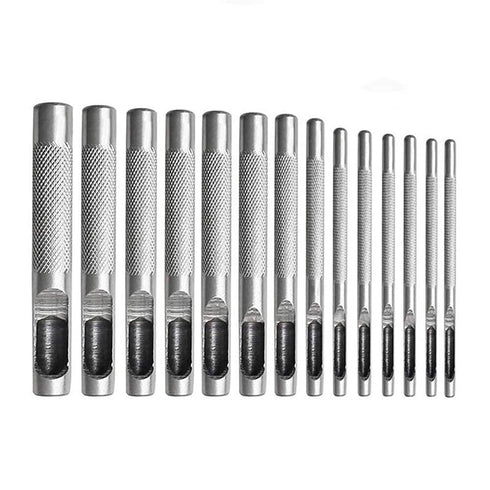 12pcs Kit Round Punch Hollow Punch Steel Chisel Leather Puncher .Cutting Tool for Belts, Metal gaskets, Leather, Canvas (1mm to 10mm)...