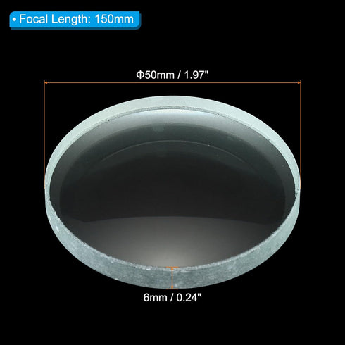 PATIKIL 6" (150mm) Focal Length Double Concave Lens, 3 Pack 50mm Diameter 6mm Height Glass Optically Polished Round Edges Lens for Physics Experim...