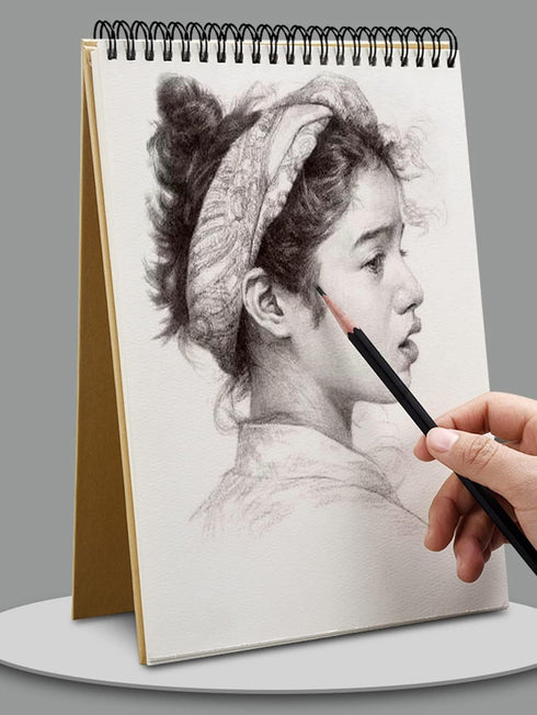 iXinyc A4 (11.69"x8.27") Spiral Sketch Book, Sketchbook for Drawing and Sketching, 30 Sheets, 160gsm Paper, Vertical Sketch Pad...