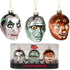 Archie McPhee Set of 3 Monsters Blown Glass Christmas Ornaments! - Dracula, Werewolf Frankenstein, Skeleton Color...