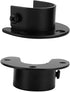 Stainless Steel Closet Rod Holder Black 4pcs Heavy Duty WardrobeBracket 1" & 1-1/4" Diameter U Shape Rod End Supports Curtain Pole Flange Socket...