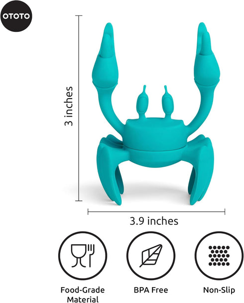OTOTO Aqua the Crab Silicone Utensil Rest - Kitchen Gifts, Silicone Spoon Rest for Stove Top - Heat-Resistant Kitchen and Grill Utensil Holder - N...