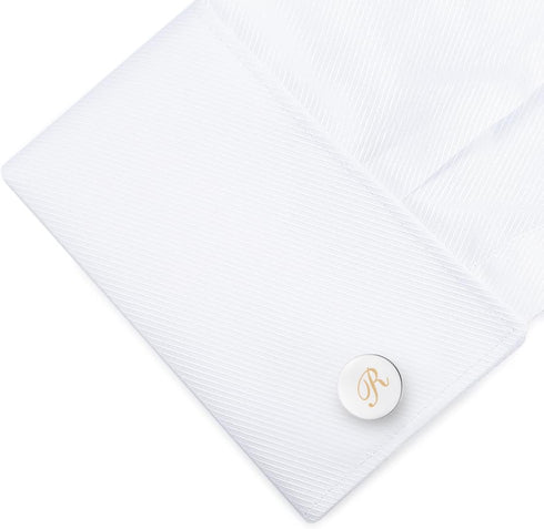HONEY BEAR Initial Alphabet Letter Cufflinks Tie Clips Set for Mens Gift...