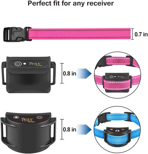 PetJoy Shock Collar Replacement Collar Strap, Reflective Dog Collars Strong, Durable & Adjustable Dog Collar- 2 Piece Set Collar for Dogs...