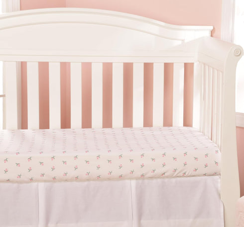 EVERYDAY KIDS 2 Pack Fitted Girls Crib Sheet, 100% Soft Breathable Microfiber Baby Sheet, Fits Standard Size Crib Mattress 28in x 52in, White and ...