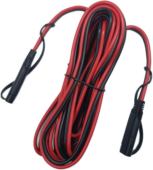 AEISVIK Battery Charging Cables SAE TO SAE 12V-24V Quick Disconnect Extension Cable 2 Pin With Dust Cap DC Connection Cord Plug 12 Feet 16AWG Gaug...