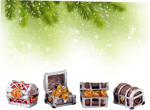 4Pcs Treasure for Aquarium Small Fun Fish Tank Aquarium air Decorations Gold Fish Aquarium Decorations Mini Treasure Chest Miniature Treasure Ches...