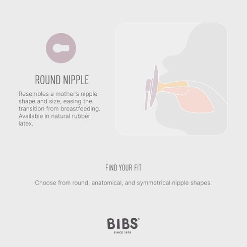 BIBS Pacifiers Colour Collection | Natural Rubber Baby Pacifier | Set of 2 BPA-Free Soothers | Made in Denmark | 6+ Months (Pack of 2) | Coral/Rub...