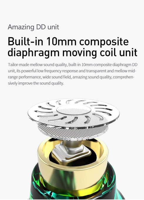 YINYOO KBEAR KS2 USB C Earbuds Headphones Hybrid 1BA 1DD Wired Earbuds Stereo Bass HiFi IEM Earphone Noise Cancelling High Resolution with Detacha...