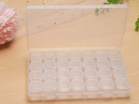112 Slots 4 Pack 28 Grids Plastic Organizer Box Clear Beads Storage Container Jewelry Case for Art DIY Crafts, Nail Diamonds,Jewelry, Painting...