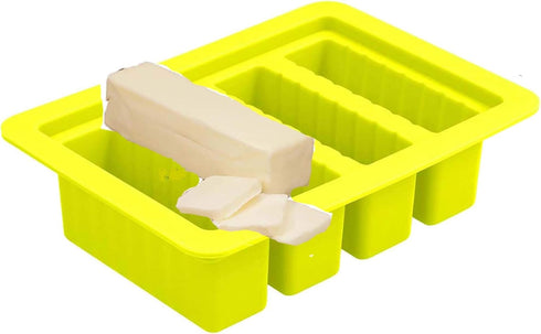 butter molds Large 4 Cavities Silicone butter mold Pudding & Jello Shot Mold butter stick molds,Cheesecake, butter mold with lid Product Dimension...