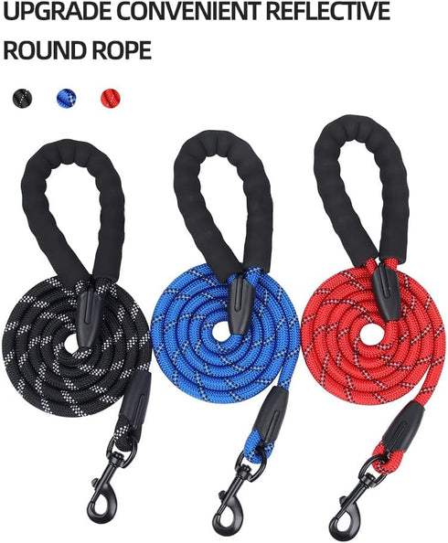 5ft Dog Leash with Padded Foam Handle Reflective Rope Leashes Heavy Duty No Pull Strong Nylon Leash for Small and Medium Dogs Walking Training 1/2...