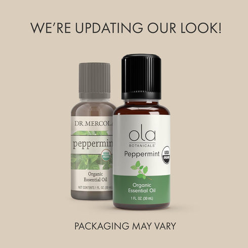 Ola Botanicals Organic Peppermint Essential Oil (1 Fl. Oz.), Stimulating and Soothing, Certified USDA Organic, Dr. Mercola...