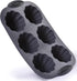 Silicone Brioche Pan 6-Cup, Silicone Cupcake Pan for Baking, Nonstick Bakeware Brioche Molds for Wax Mousse Cake Tart Jelly Pudding Panna Cotta (1...