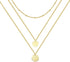Harlorki Dainty Simple 14K Gold Plated Layered Link Chain Choker Round Circle Hammered Disk Pendant Necklace Fashion Jewelry Gift for Women Lady...