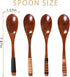 Wooden Spoons, 5 Pieces 9.25in Japanese Style Kitchen Utensil Oval Scoop for Eating Mixing Stirring Cooking Coffee Table Bowl Nonstick Pots Kitche...