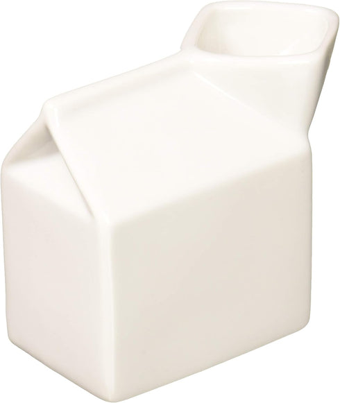 HIC Kitchen Milk Carton Creamer, Fine White Porcelain, 6-Ounces...