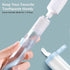 2Pcs Toothbrushes Kit Fold Travel Size Built-in Travel Toothpaste Container, Including 2 Cleaner Head Soft Bristles for Travel, Camping, School, B...