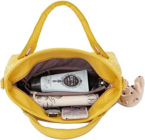 4pcs Set Handbags for Women Shoulder Bag Purse Card Holder Shopper Tote Satchels...
