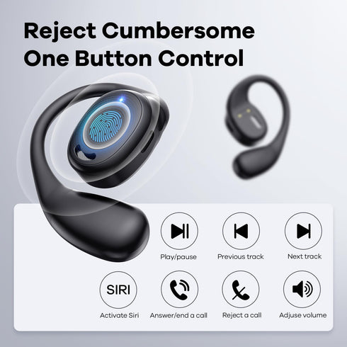 Open Ear Headphones - AirFlow Pro Bluetooth 5.3 Earbud Wireless Earphones Headset for Running and Outdoor Activities with Immersive Sound(Black)...