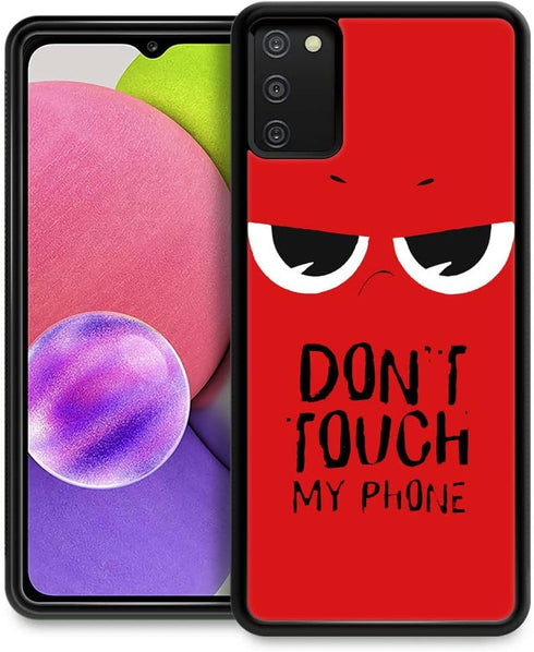 Case Compatible with Samsung Galaxy A03S 4G,Pattern Plexiglass A03S 4G Case for Boys Men,Don't Touch My Phone Pattern Shockproof Anti-Scratch Case...
