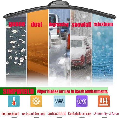 2 Factory Wiper Blades Replacement For 1997-2006 Jeep Wrangler Original Equipment Windshield Wiper Blades Set 13"+13" (Set of 2) U/J HOOK...