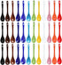 3 sets of 12 Color Porcelain Egg Spoons Ceramic Spoons 4.7 inch Coffee Dessert Yogurt Tea Milky Tea...