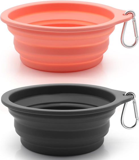 SLSON Collapsible Dog Bowl Foldable Dog Travel Water Bowls Integrated Molding No Plastic Rim Portable Pet Feeding Bowl for Walking Hiking Outdoors...