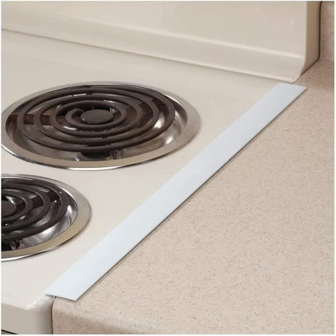 Silicone Kitchen Stove Counter Gap Cover Long & Wide Gap Filler (2 Pack) Seals Spills Between Counters, Stovetops, Washing Machines, Oven, Washer, | Heat-Resistant and Easy Clean (White),25 inches