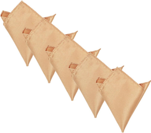 5-Pack Set Men's Solid Color Pocket Square Handkerchief - Diff Colors...