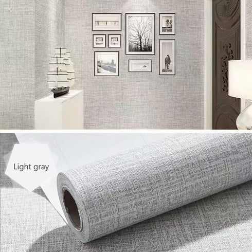 Textured Fabric Peel and Stick Wallpaper - Faux Grasscloth Vinyl Contact Paper for Cabinets, Bathrooms, Countertops, and More(Light Gray,15.7"X118...