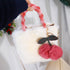 Cherry Fluffy Shoulder Bag Plush Handbag,Female Handbag Cute Coin Purse Square Bag Chains Bag Crossbody Bag Women Shoulder Bag Purse Large Capacit...